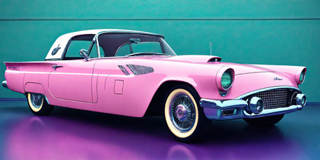 Vintage american car on display at the 2016 Paris Motor Showの素材