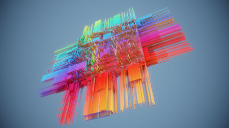 3d rendering of abstract geometric composition,digital artwork for creative graphic design.の写真素材