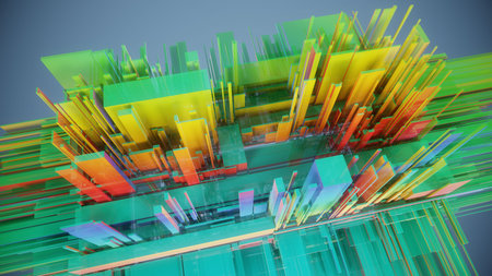 3d rendering of abstract technology background. Hi-tech circuit board.の写真素材