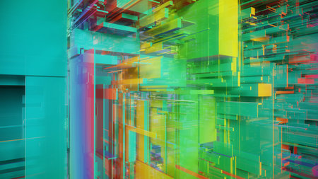 3d rendering of abstract technology digital background. Computer generated image.の写真素材