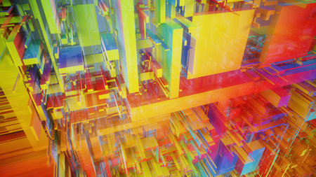 Abstract colorful background, 3d rendering, computer generating. Computer digital drawing.の写真素材