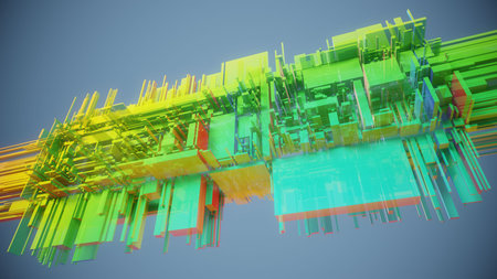 3D rendering of abstract technology concept background. Hi-tech circuit board.の写真素材