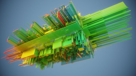 3d rendering of abstract geometric composition,digital art works. Computer generated image.の写真素材