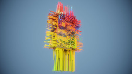 3d illustration of abstract geometric composition,digital art works..の写真素材