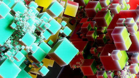3d rendering of abstract geometric composition,digital art works. Computer generated image.の写真素材