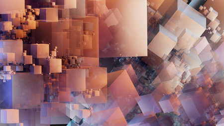 3d rendering of abstract geometric composition,digital art works. Computer generated image.の写真素材
