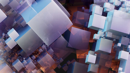 3d rendering of abstract geometric composition,digital art works. Computer generated image.の写真素材