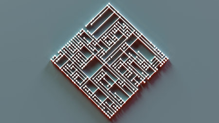 Maze, labyrinth. 3D rendering. Computer digital drawing.の写真素材