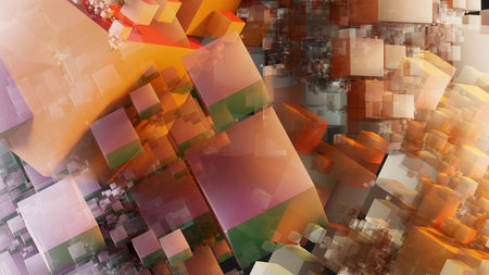 3d rendering of abstract geometric composition,digital art works. Computer generated image.の写真素材