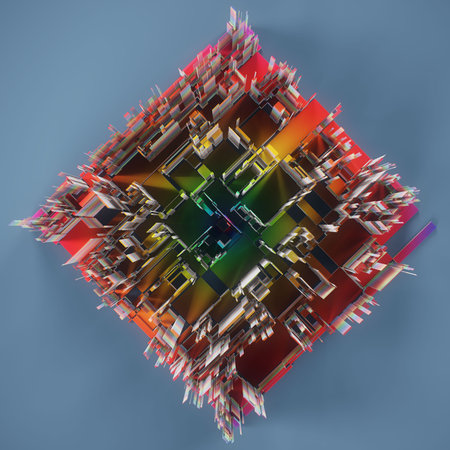 3d render, abstract background, cube shape, computer generated imagesの写真素材