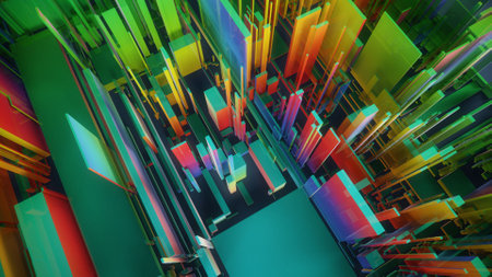 3d illustration of abstract geometric composition,digital art works.の写真素材