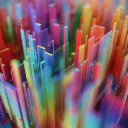 abstract background with colorful 3d extrude effect, computer generatedの写真素材