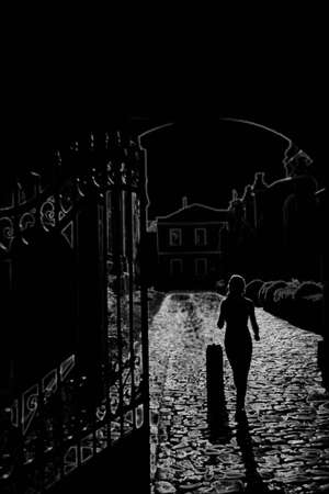 girl goes into the netの写真素材