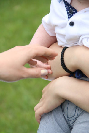 Childs hands, family idea