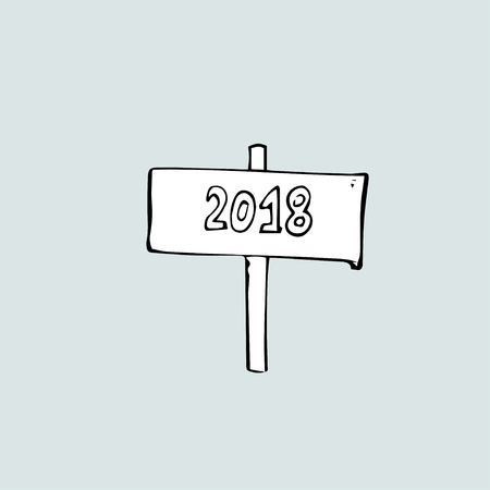 2018 sign. Vector template handwritten figures.のイラスト素材