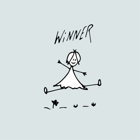 winner concept, inscription and drawingのイラスト素材