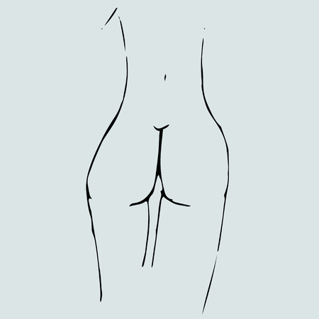Female body shape. Sexy girl with beautiful booty, legs.のイラスト素材