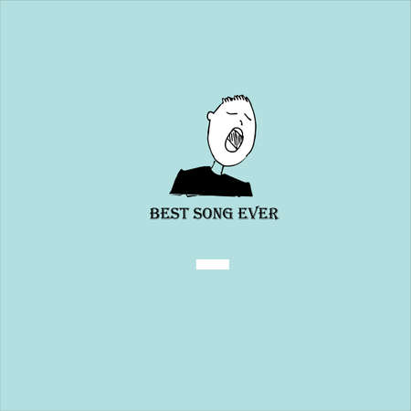 Best song ever. Inscription and singer. Vector illustration.  Music award concept.のイラスト素材