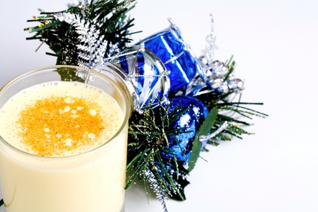 Glass of holiday eggnogの写真素材