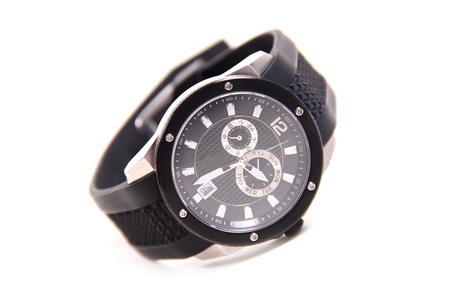 Mechanical clock on a white background.の写真素材