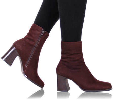 Beautiful female shoes on a white background.の写真素材