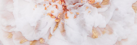 Artistic decoration made of epoxy resin and sequins. Epoxy resin paint, abstract backgroundの写真素材