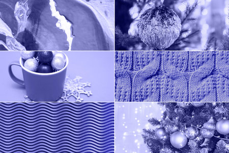 A collage showing the fashionable color of 2022 - Very Pari. trending color 2022.の写真素材