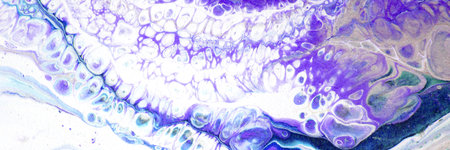 Spread-out acrylic paint. Abstract background, made in the technique of fluid art. Fashionable...