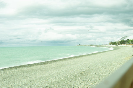 The picturesque coast of the Black Sea, the concept of sea travel and vacation.の写真素材