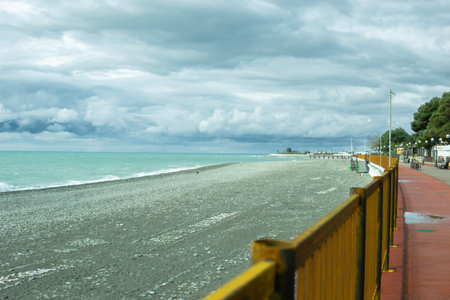 The picturesque coast of the Black Sea, the concept of sea travel and vacation.の写真素材