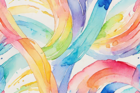 Abstract watercolor background in rainbow colorsの素材