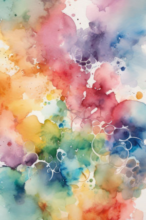 Abstract watercolor background in rainbow colorsの素材