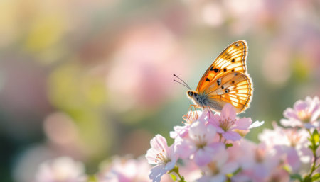 beautiful butterfly symbolizing spring and new beginning with soft pastel colors, spring charm enhancing natural beauty, spring design perfect for creative projects, spring innovation admired globallyの素材