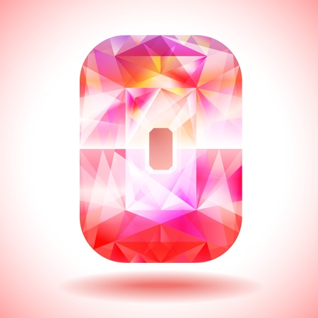 Red shiny diamond with clipping pathのイラスト素材