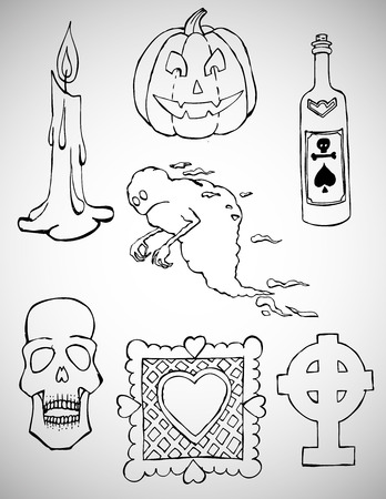 Set for Halloweenのイラスト素材
