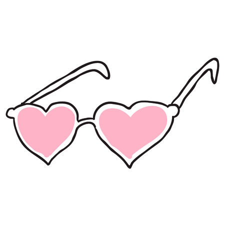 Rose colored glasses - symbol of hope, happiness and loveのイラスト素材