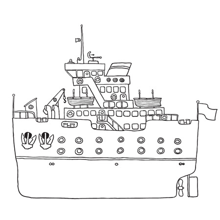 ship sketchのイラスト素材