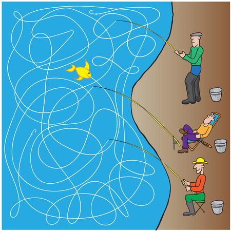 game fishermen. vector illustrationのイラスト素材