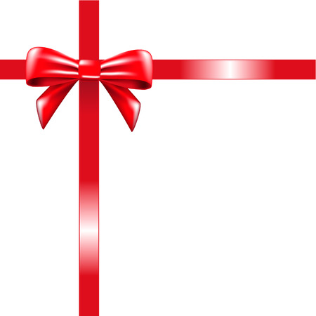 Red Bow with ribbons. Vector illustrationのイラスト素材