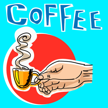 Hand with cup of coffeeのイラスト素材