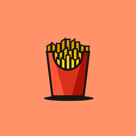box with fries. vector illustration designのイラスト素材