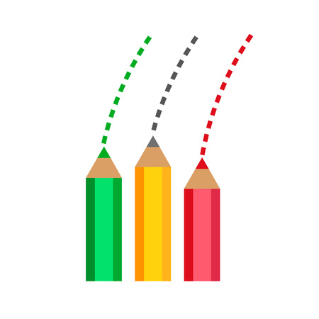 Colour pencils flat design. Logoのイラスト素材