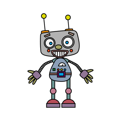 Cute vintage robot isolated. Vectorのイラスト素材