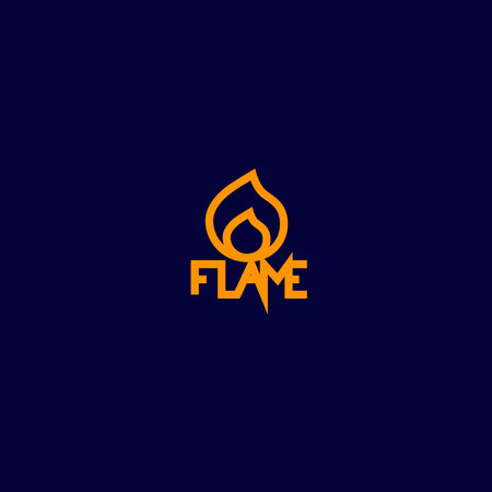 Flame line vector logo template. Isjlatedのイラスト素材