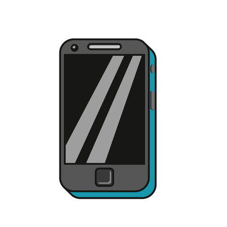 mobile phone in cartoon style isolated on white.のイラスト素材