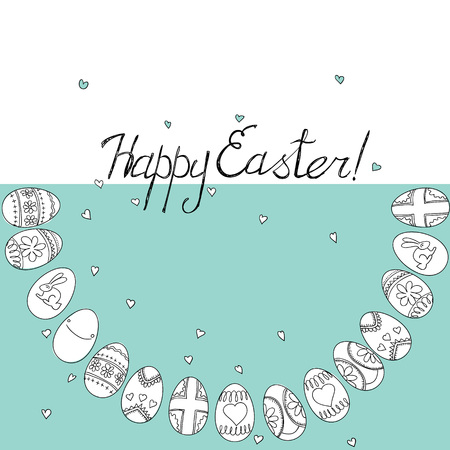 Happy Easter greeting card. Vector backgroundのイラスト素材