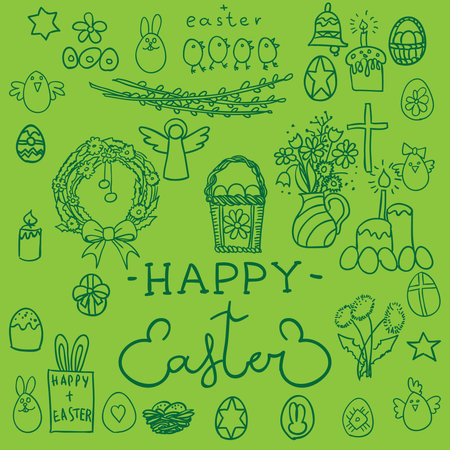 Happy Easter signs set.のイラスト素材