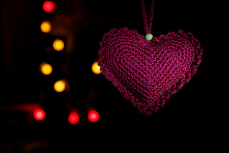 Heart and colored lightsの写真素材