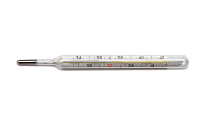 Closeup thermometer isolated on white background