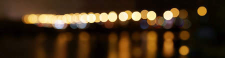 Defocused and blurred bokeh lights. Abstract Background.
